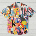 Yayoi Kusama Forest Cat Hawaiian Shirt
