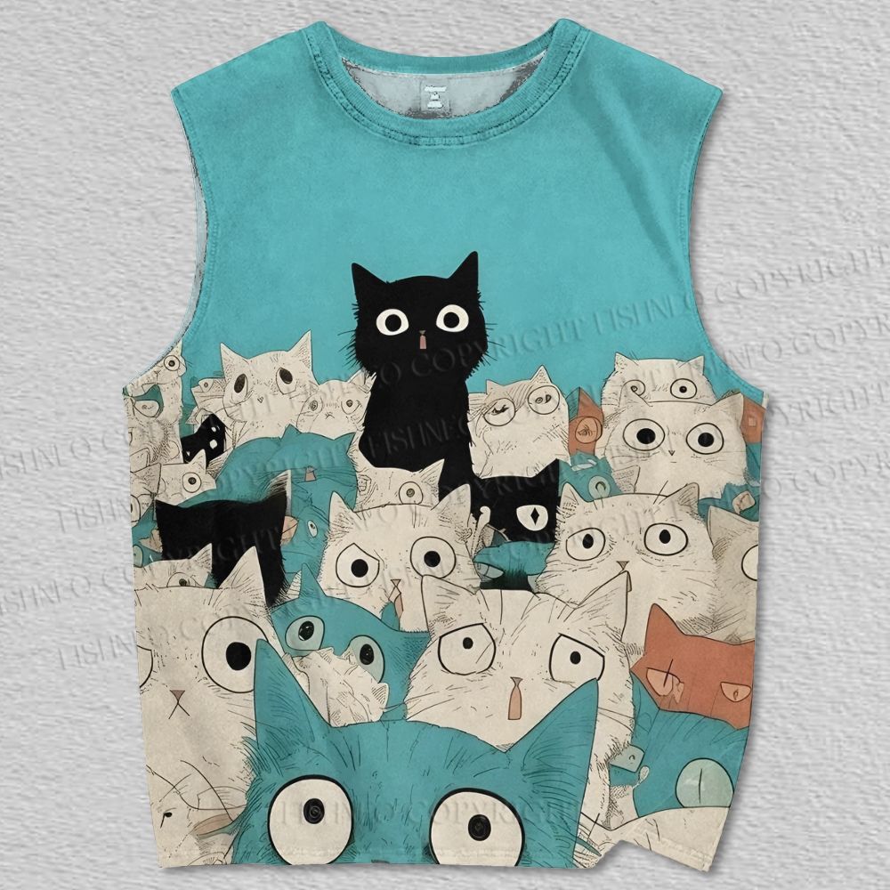 Unisex Cats Printed Tank Top