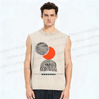 Unisex Bauhaus Eclipse Printed Washed Tank Top