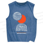 Unisex Bauhaus Eclipse Printed Washed Tank Top