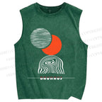 Unisex Bauhaus Eclipse Printed Washed Tank Top