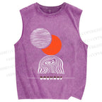 Unisex Bauhaus Eclipse Printed Washed Tank Top