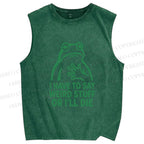 Unisex Weird Frog Funny Meme Printed Washed Tank Top