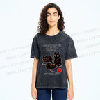 Unisex Three Cats Fix All Problems Printed Washed Tee