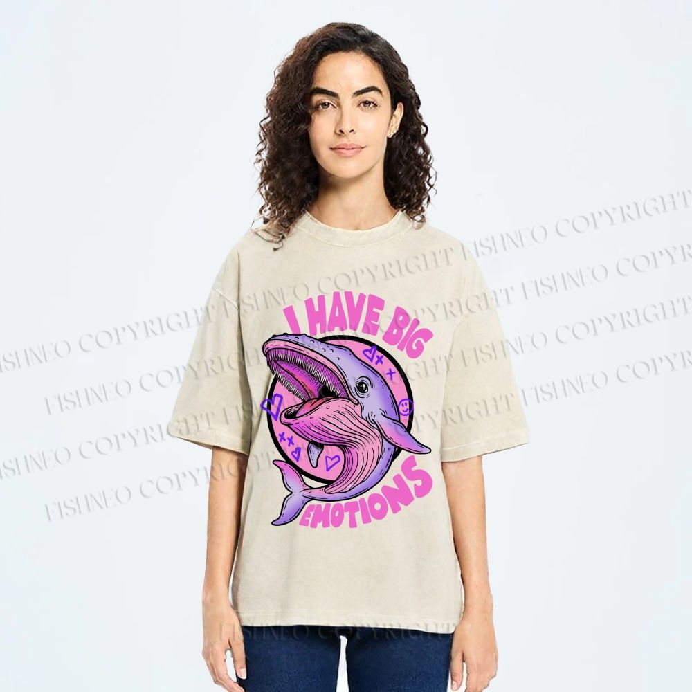 Unisex I HAVE BIG EMOTIONS Printed Washed Tee