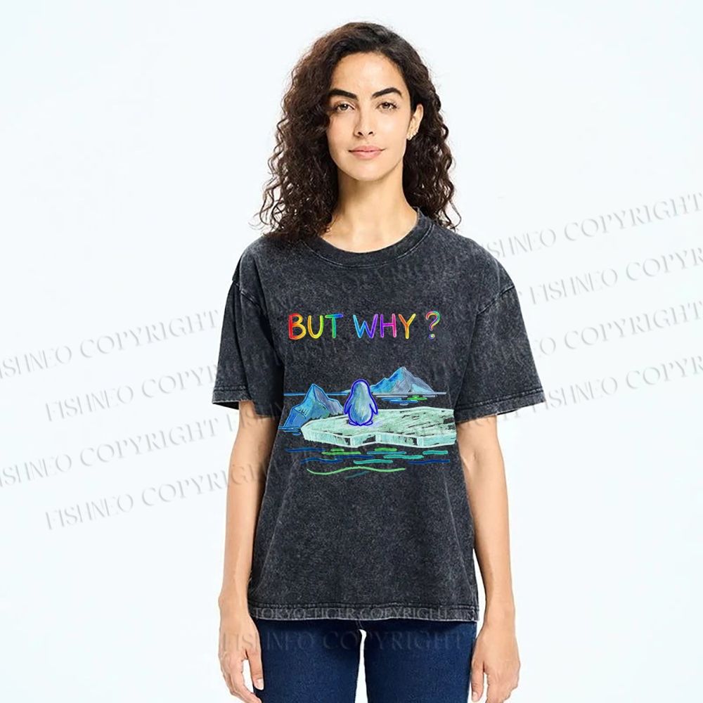 Unisex BUT WHY? Printed Washed Tee