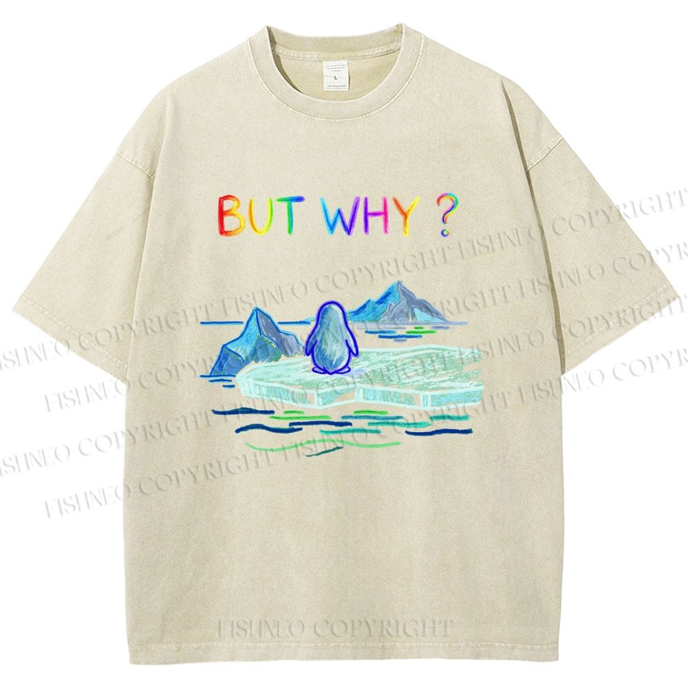 Unisex BUT WHY? Printed Washed Tee