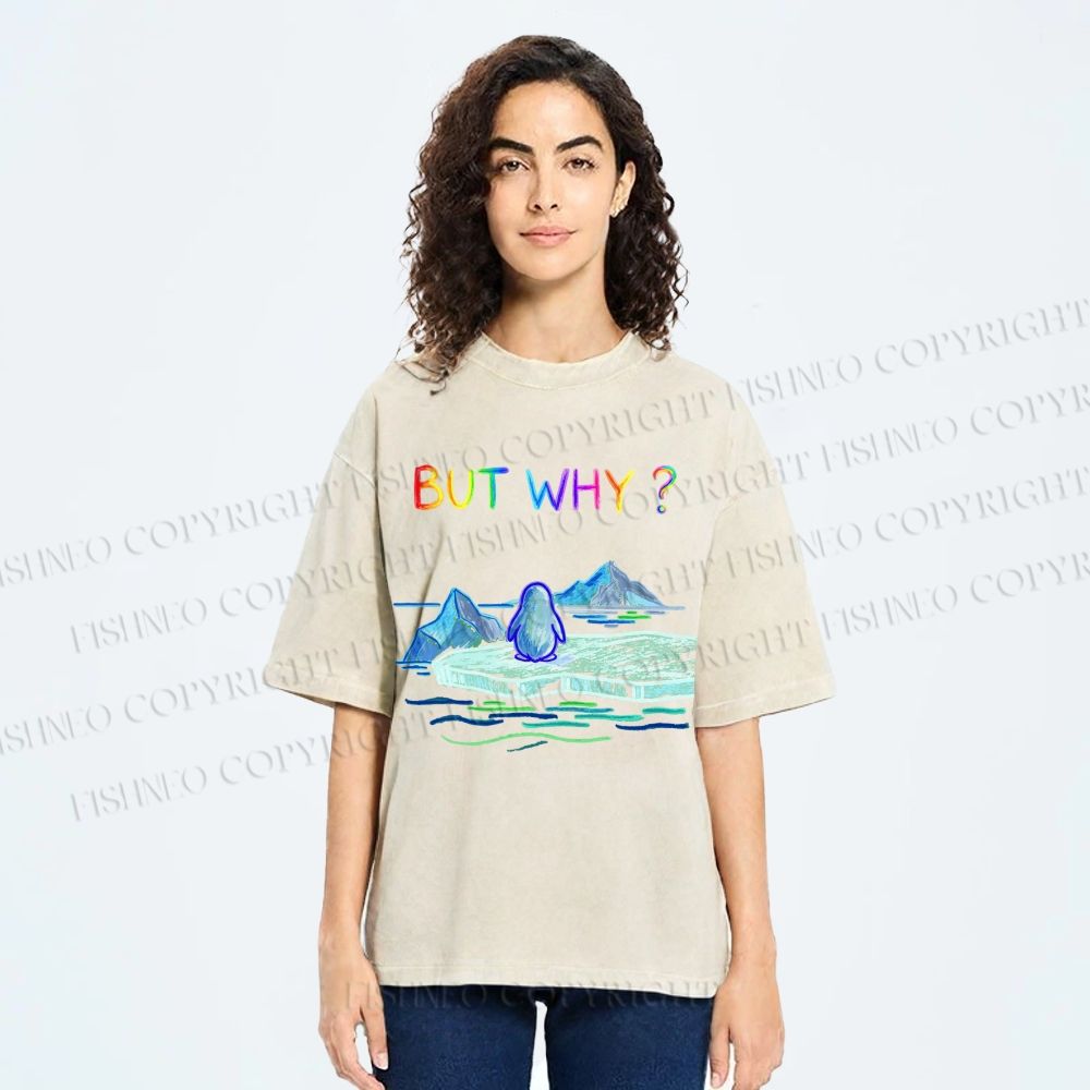 Unisex BUT WHY? Printed Washed Tee