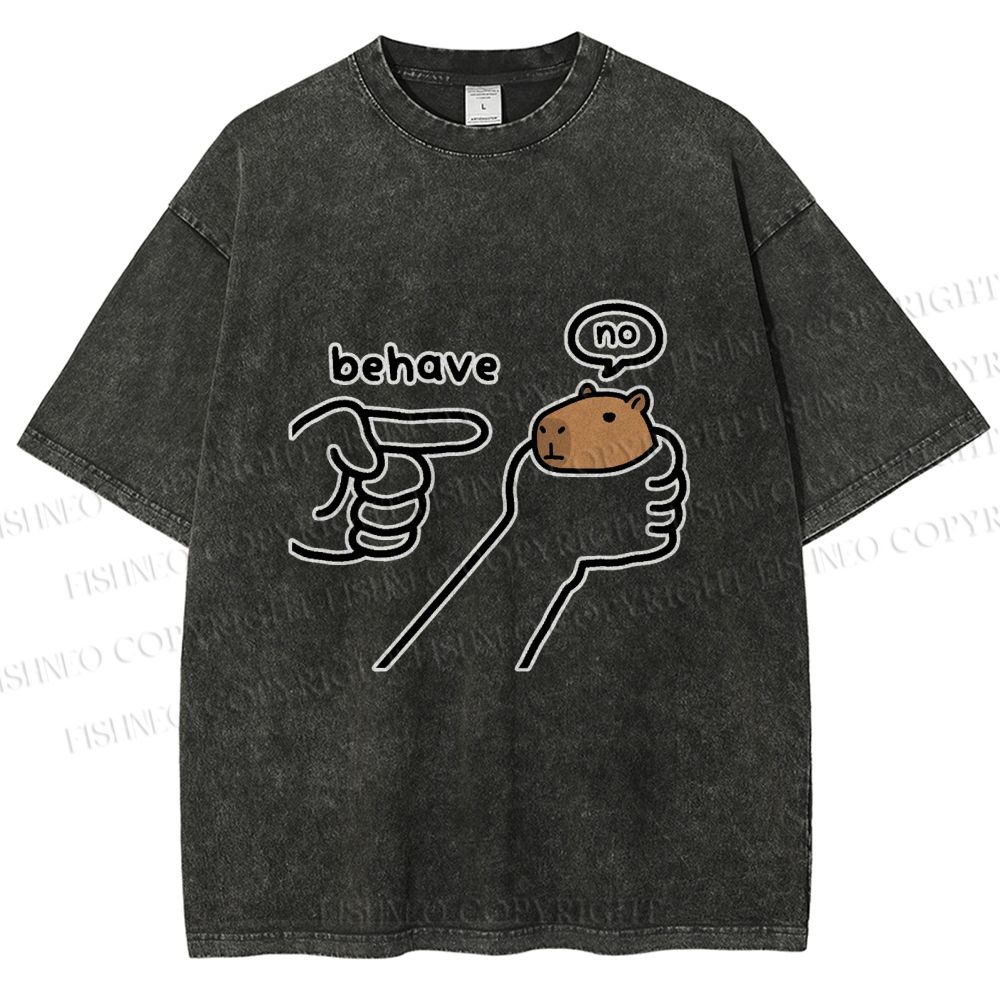 Unisex Dishonest Capybara Printed Washed Tee