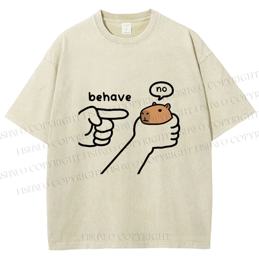 Unisex Dishonest Capybara Printed Washed Tee