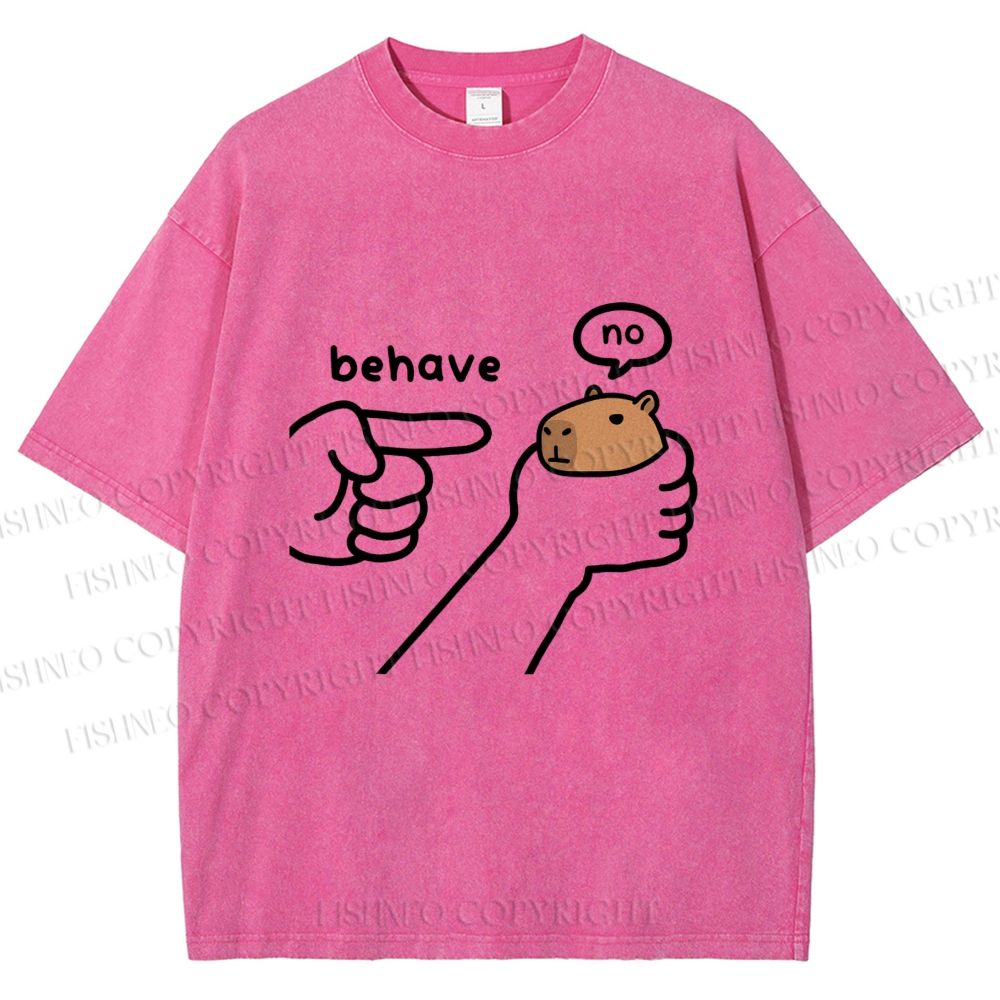 Unisex Dishonest Capybara Printed Washed Tee