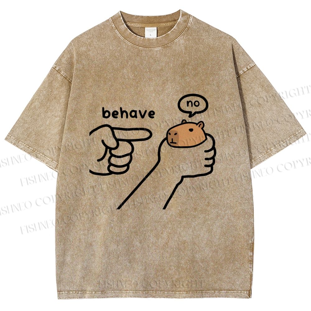 Unisex Dishonest Capybara Printed Washed Tee