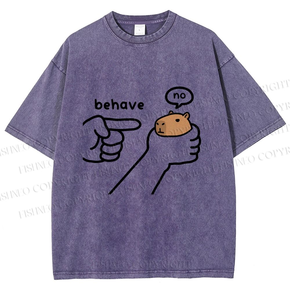 Unisex Dishonest Capybara Printed Washed Tee
