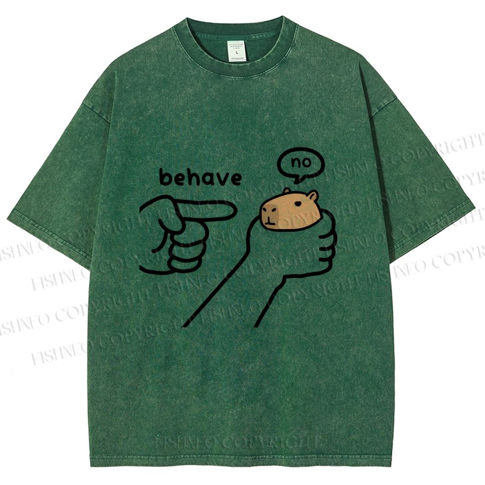 Unisex Dishonest Capybara Printed Washed Tee
