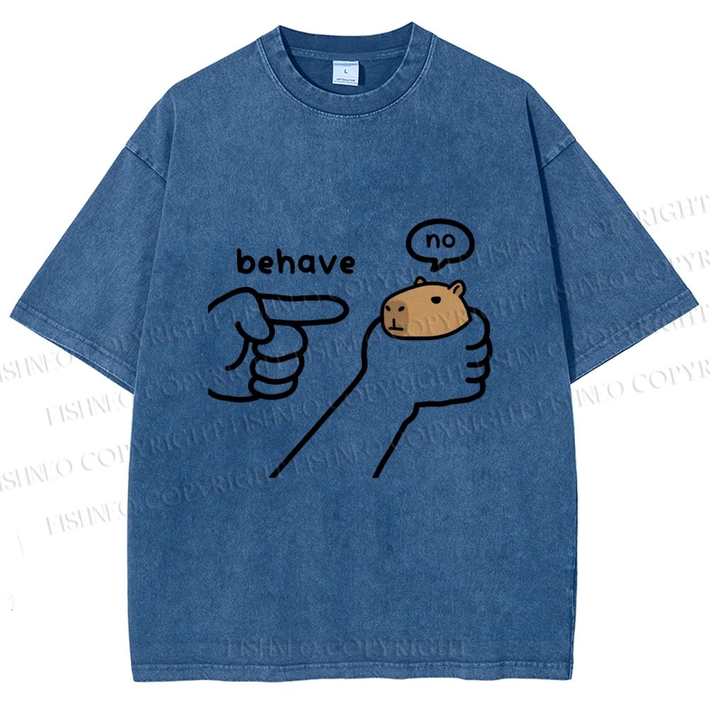 Unisex Dishonest Capybara Printed Washed Tee