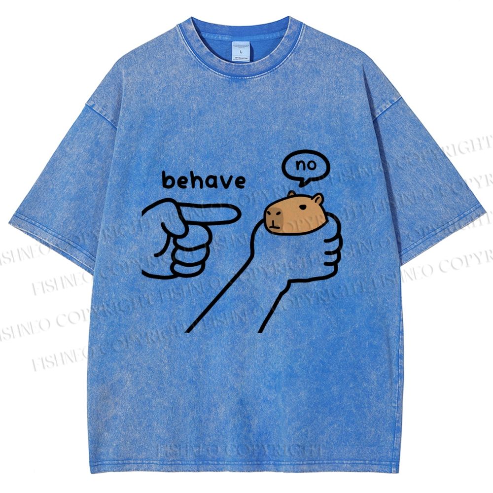 Unisex Dishonest Capybara Printed Washed Tee