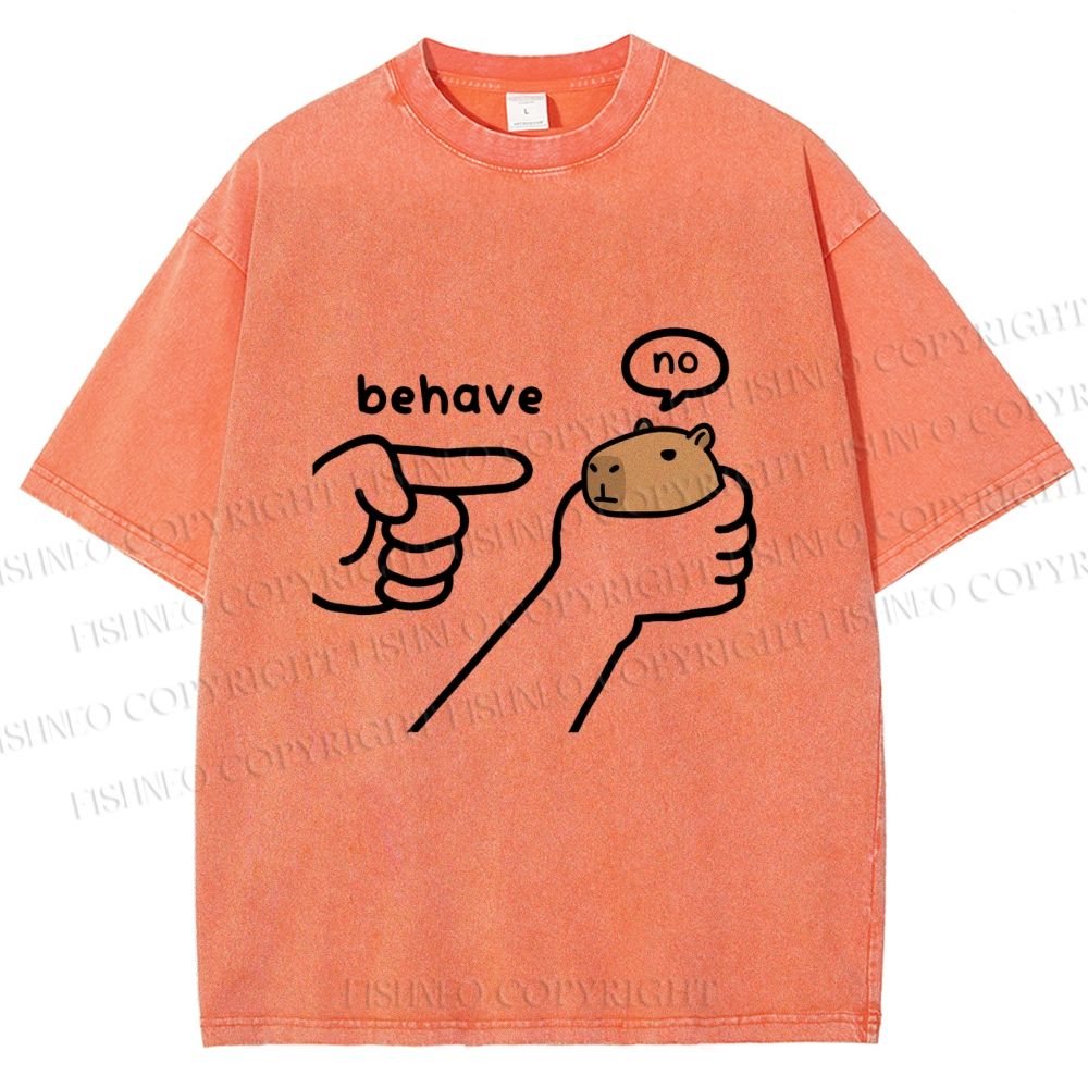 Unisex Dishonest Capybara Printed Washed Tee
