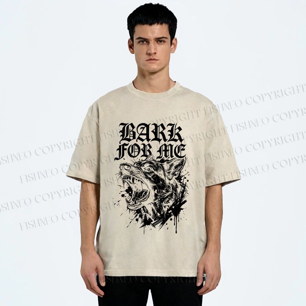 Unisex BARK FOR ME Printed Washed Tee