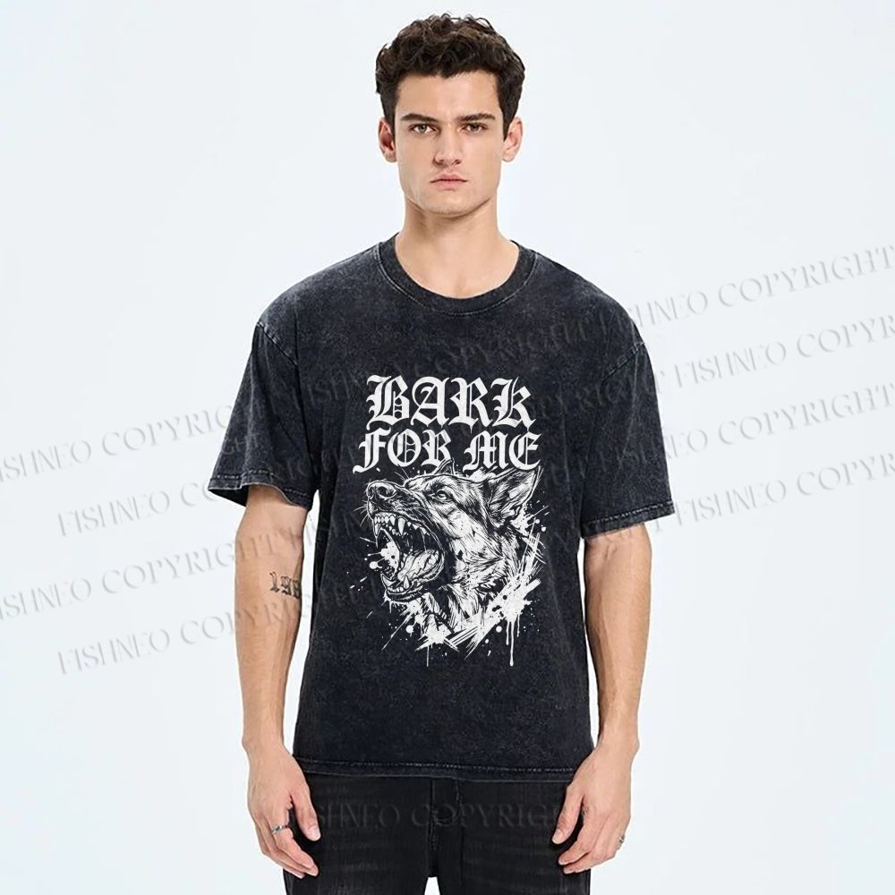 Unisex BARK FOR ME Printed Washed Tee