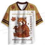 Raccoon Ramen Printed Jersey Shirts