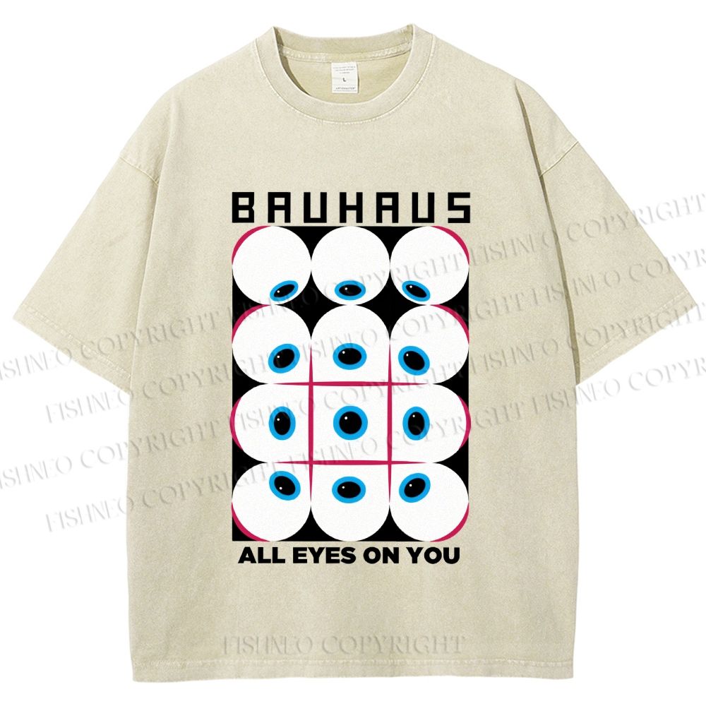 Unisex Bauhaus Eye Printed Washed Tee