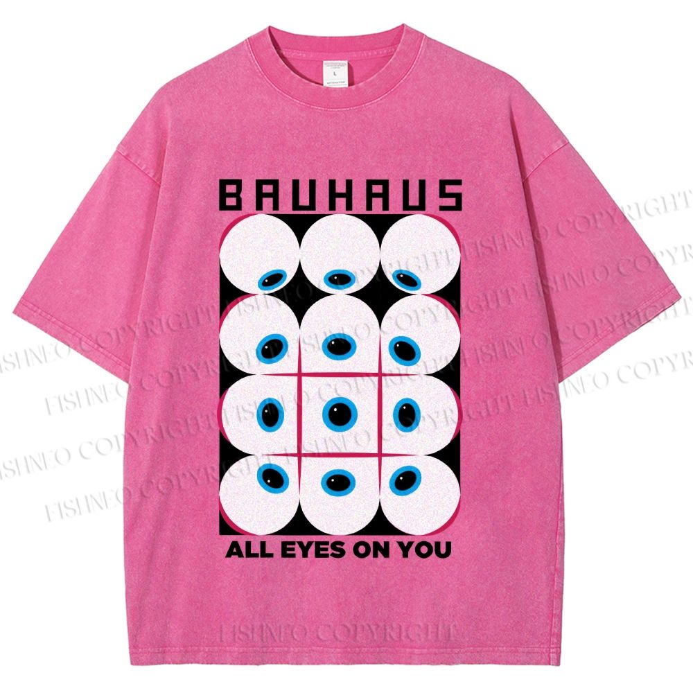 Unisex Bauhaus Eye Printed Washed Tee