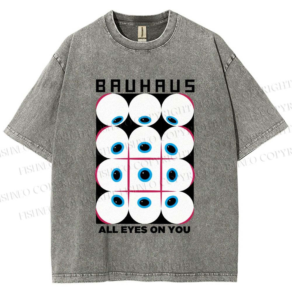 Unisex Bauhaus Eye Printed Washed Tee