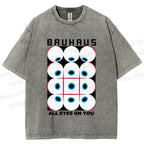 Unisex Bauhaus Eye Printed Washed Tee