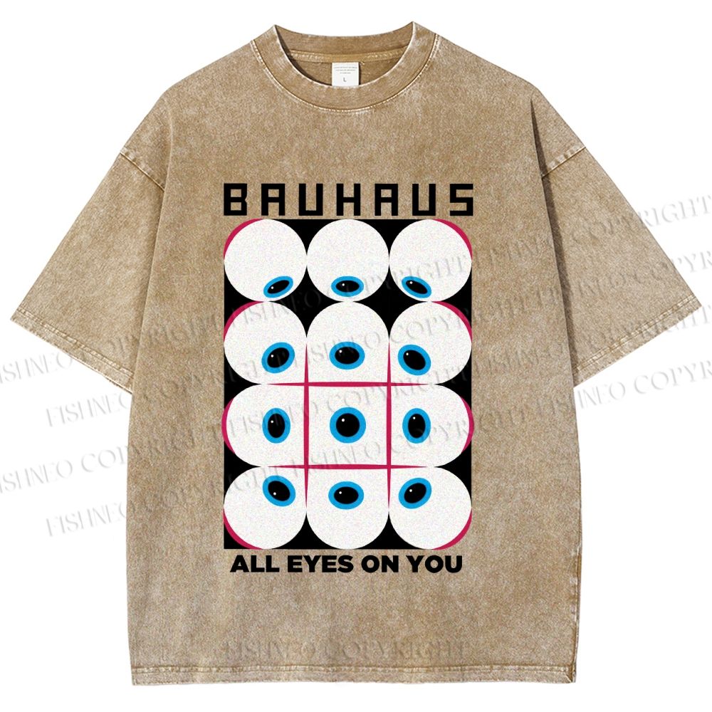 Unisex Bauhaus Eye Printed Washed Tee