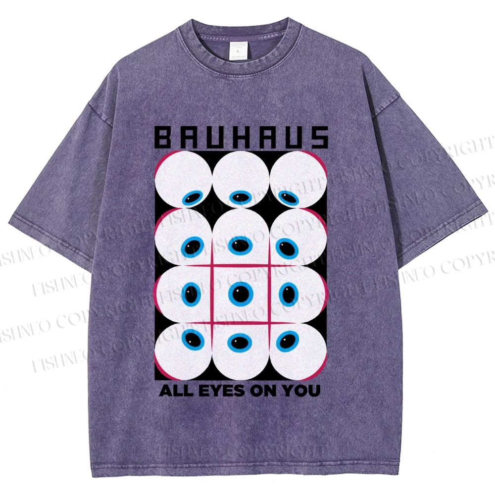 Unisex Bauhaus Eye Printed Washed Tee