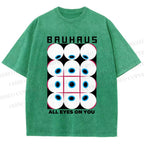 Unisex Bauhaus Eye Printed Washed Tee