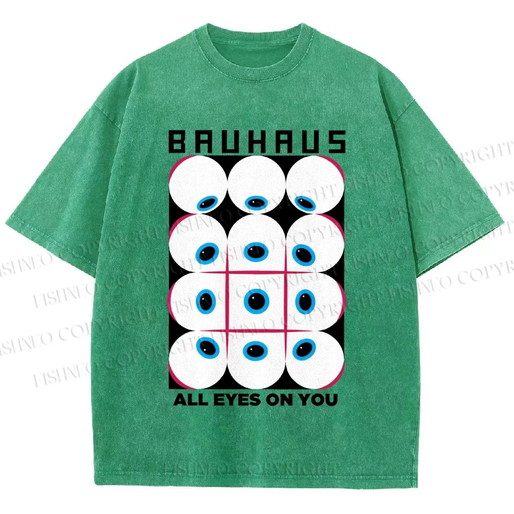 Unisex Bauhaus Eye Printed Washed Tee