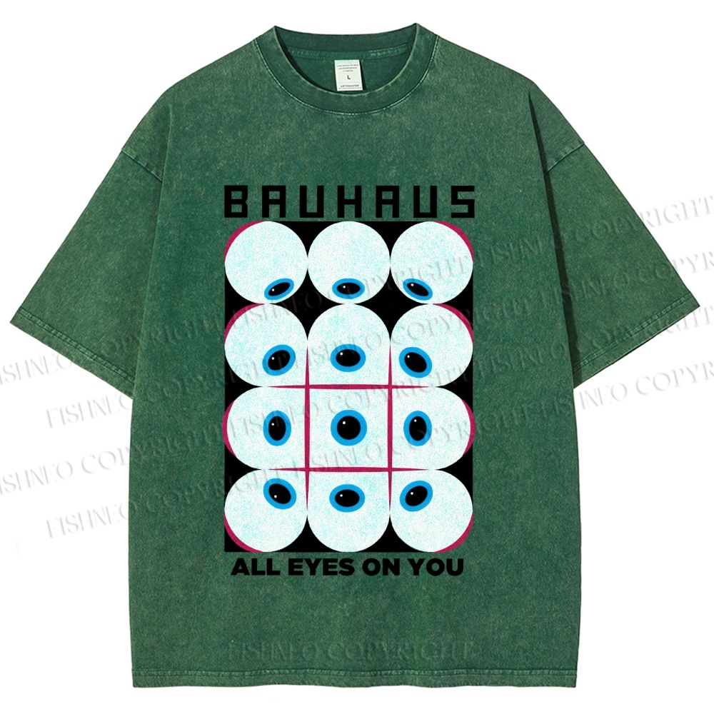 Unisex Bauhaus Eye Printed Washed Tee