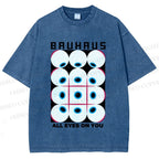 Unisex Bauhaus Eye Printed Washed Tee
