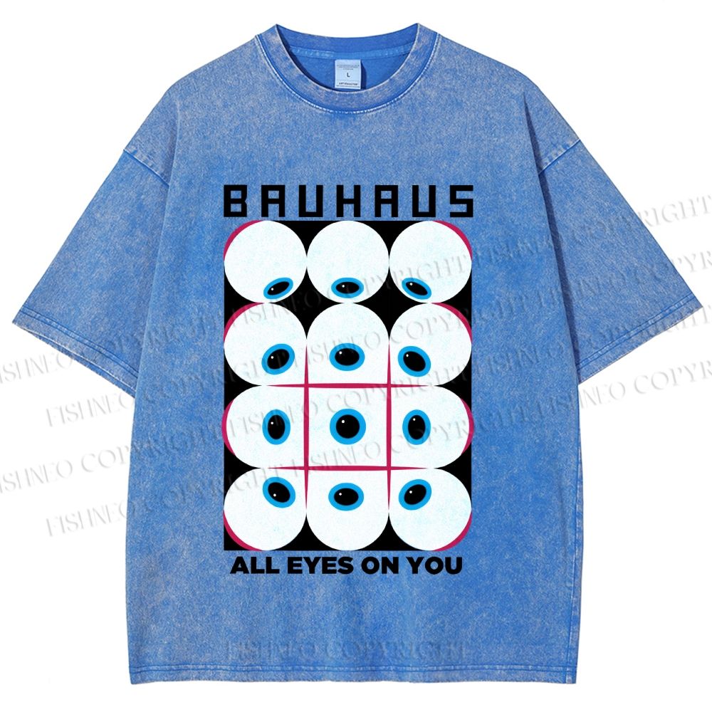 Unisex Bauhaus Eye Printed Washed Tee