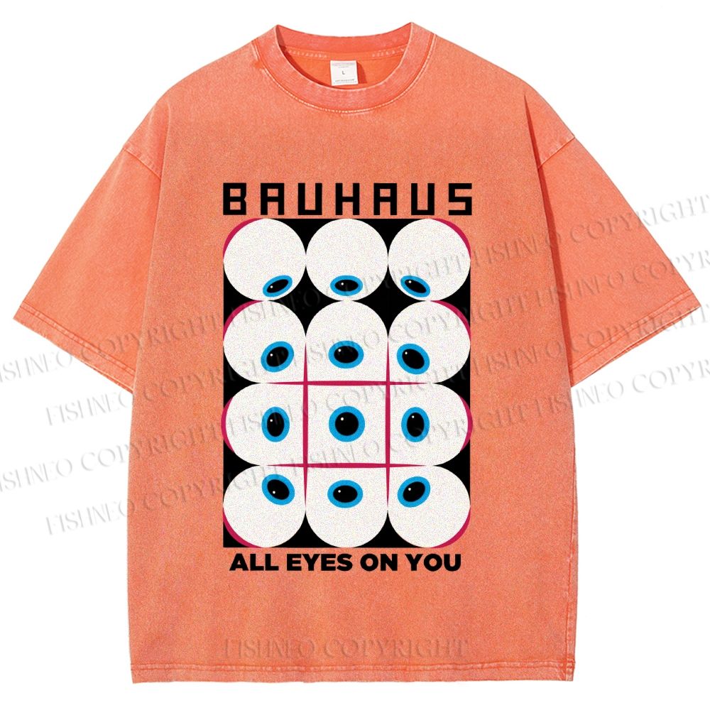 Unisex Bauhaus Eye Printed Washed Tee