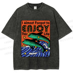 Unisex Vintage Dolphin Enjoy this Life Printed Washed Tee