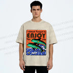 Unisex Vintage Dolphin Enjoy this Life Printed Washed Tee