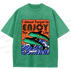 Unisex Vintage Dolphin Enjoy this Life Printed Washed Tee