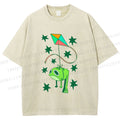 Unisex Silly Frog Hang in Kite Printed Washed Tee