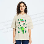 Unisex Silly Frog Hang in Kite Printed Washed Tee