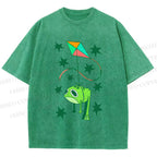 Unisex Silly Frog Hang in Kite Printed Washed Tee