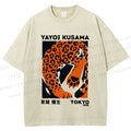 Unisex Yayoi Kusama Panther Printed Washed Tee