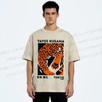 Unisex Yayoi Kusama Panther Printed Washed Tee