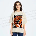 Unisex Yayoi Kusama Panther Printed Washed Tee