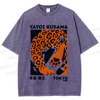 Unisex Yayoi Kusama Panther Printed Washed Tee
