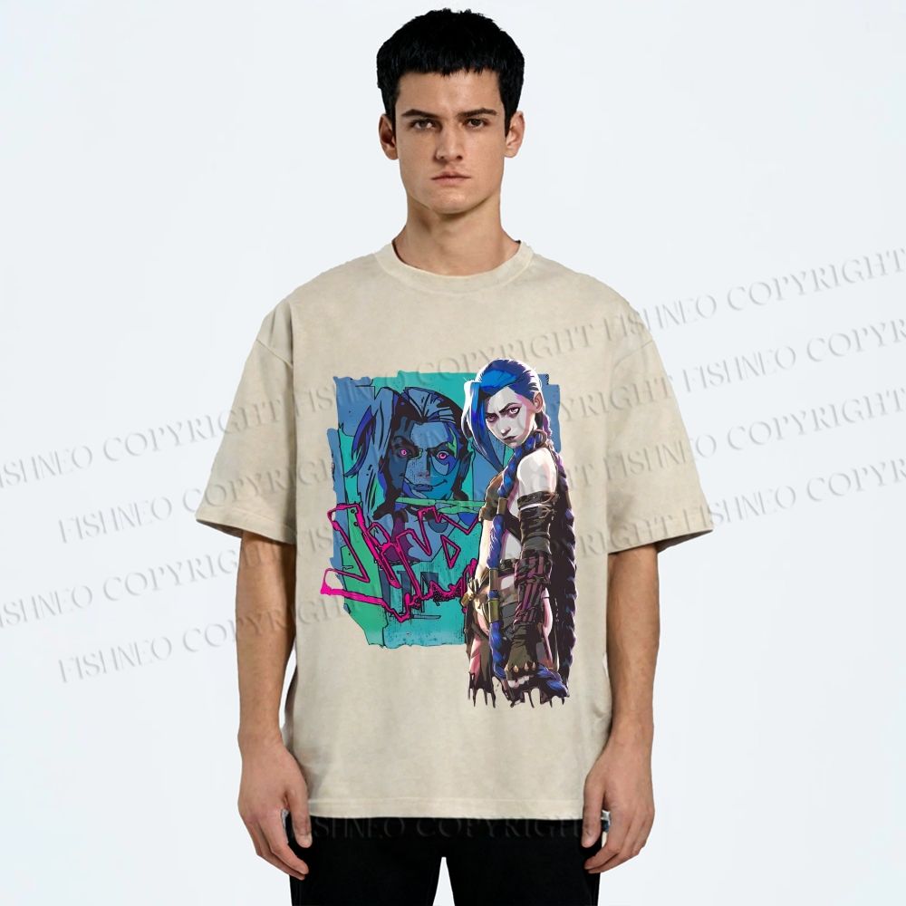 Unisex Jinx Printed Washed Tee