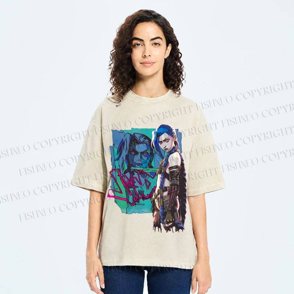 Unisex Jinx Printed Washed Tee