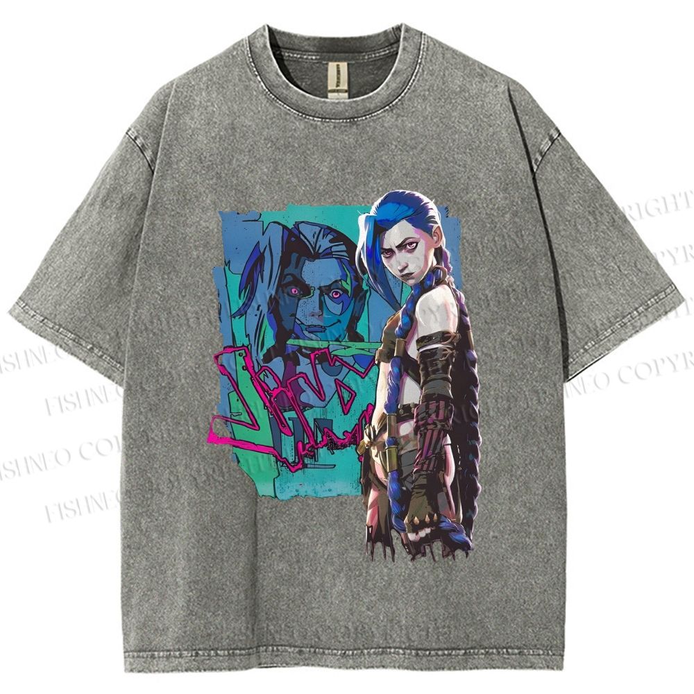 Unisex Jinx Printed Washed Tee
