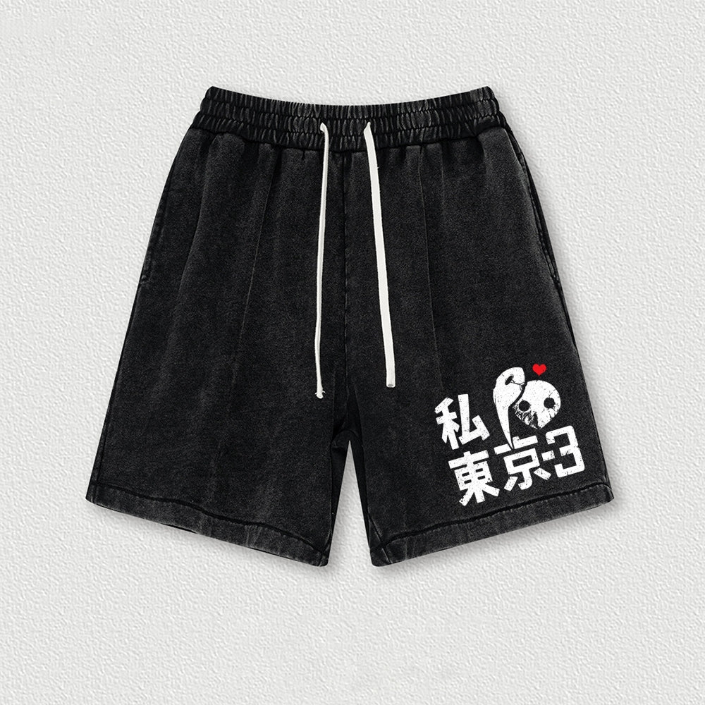 I Heart Tokyo-3 Washed Shorts
